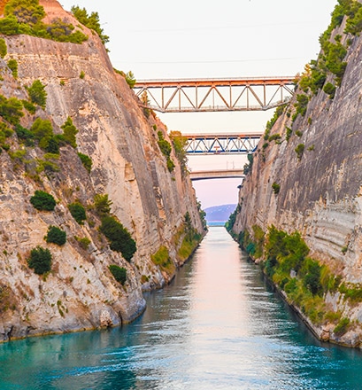 Fahrt durch den Kanal von Korinth