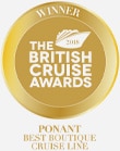 « Best Boutique Cruise Line » : awarded at the British Cruise Awards in 2018